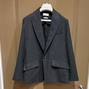 Vince Women Wool Dark Gray Blazer